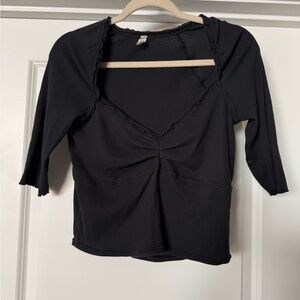 Intimately Free People black lettuce trim top size large